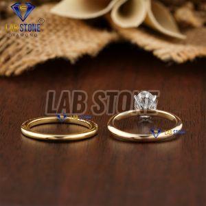 Round & Oval Cut Diamond Yellow Gold Ring