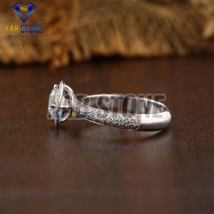 Aesthetic Round Cut Diamond White Gold Ring