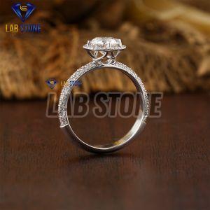 Aesthetic Round Cut Diamond White Gold Ring