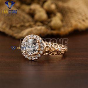 Aesthetic Round Cut Diamond Rose Gold Ring