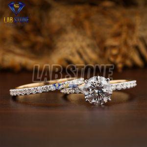 Dazzling Round Cut Diamond Yellow Gold Ring