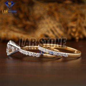 Dazzling Round Cut Diamond Yellow Gold Ring