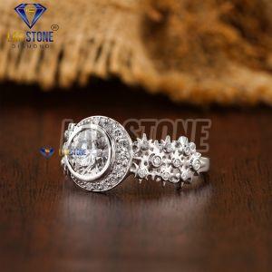 Vintage Round Cut Diamond White Gold Ring