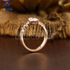 Stunning Pear Cut Diamond Yellow Gold Ring