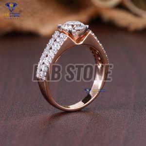 Stunning Round Cut Diamond Rose Gold Ring