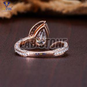 Pear & Round Cut Diamond Rose Gold Ring