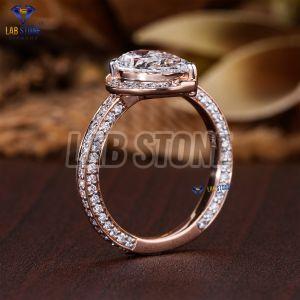 Pear & Round Cut Diamond Rose Gold Ring