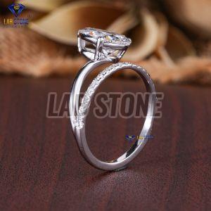 Charming Pear & Round Cut Diamond White Gold Ring