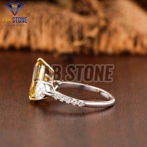 Vintage Pear & Round Cut Diamond White Gold Ring