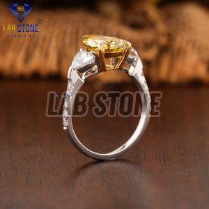 Vintage Pear & Round Cut Diamond White Gold Ring