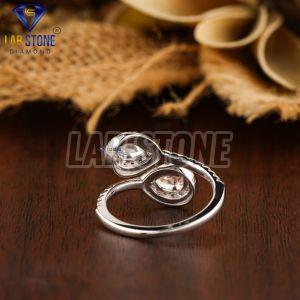 Pear & Round Cut Diamond White Gold Ring