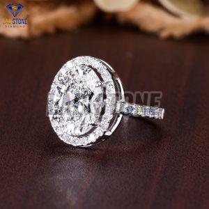 Starshine Oval & Round Cut Diamond White Gold Ring