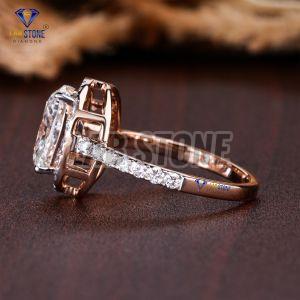Cushion & Round Cut Diamond Rose Gold Ring