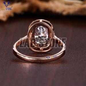 Cushion & Round Cut Diamond Rose Gold Ring