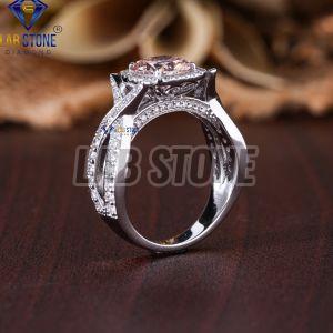 Cushion & Round Cut Diamond White Gold Ring