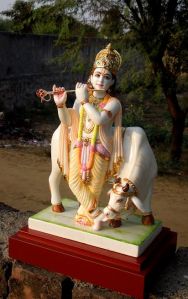 Marble Gau Gopal Statue