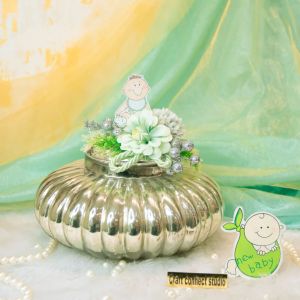 Silver Coloured Pumpkin Shaped Glass Bowl