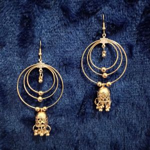 Rose Gold Jhumka Earrings Round Earrings for Girls