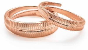 Rose Gold Love Path Couple Rings