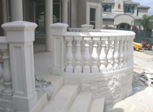 white marble railing pillar