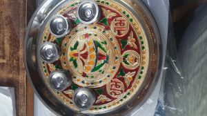 silver plated pooja thali