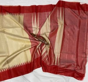 Temple Border Tussar Silk Sarees