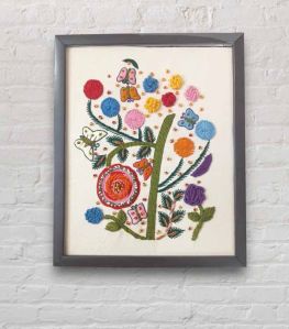 Bouquet of Wildflowers Framed Wall Hanging