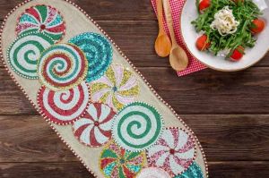 Handmade Colorful Festival Beaded Table Runner