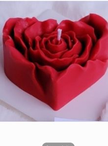 scented 3d rose heart shaped soya wax candles