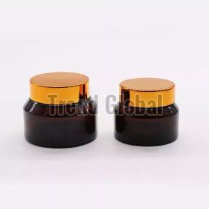 Amber Slant Shoulder Glass Jar