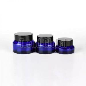 Blue Slant Shoulder Glass Jar