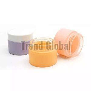 Color Coated Cream Glass Jar