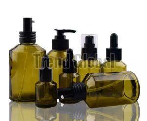 Green Slant Shoulder Glass Bottle