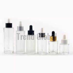 Flat Shoulder Cylinder Glass Bottle