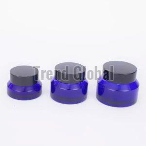 Blue Slant Shoulder Glass Jar