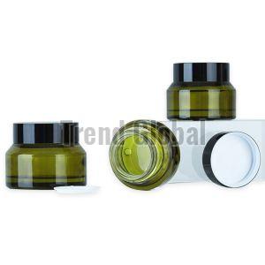 Green Slant Shoulder Glass Jar