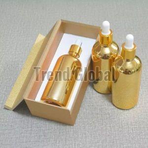 Golden Paint Coated Glass Dropper Bottle