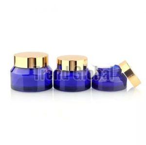Blue Slant Shoulder Glass Jar