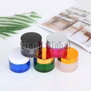 Color Coated Cream Glass Jar