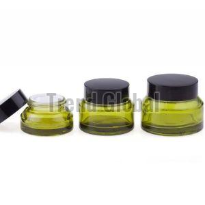 Green Slant Shoulder Glass Jar
