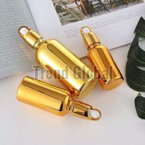 Golden Paint Coated Glass Dropper Bottle