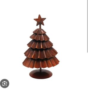 metal christmas tree brown antique