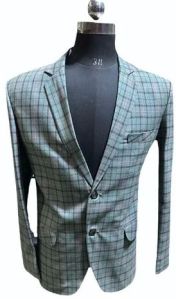 Men Cotton Check Blazer