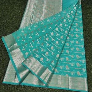 Banarasi Green Semi Georgette Saree