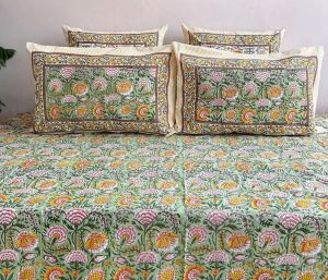 Block Printed Bedsheet With 2 Pillow Covers