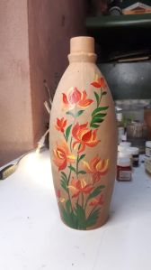 HandPainted clay water bottle