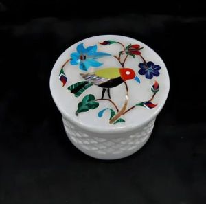 Decorative Marble Inlay Jewelry Box