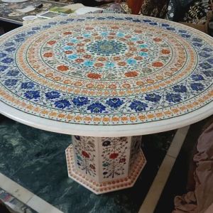 Marble Inlay Dining Table Top