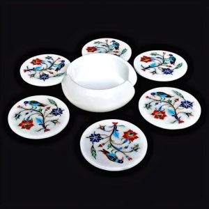 Marble Stone Tea Coaster Set