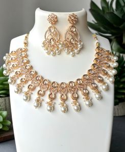 Golden Brass Necklace Set